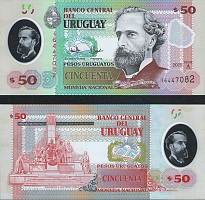*50 Pesos Uruguay 2020, P102a UNC polymer - Kliknutím na obrázok zatvorte -